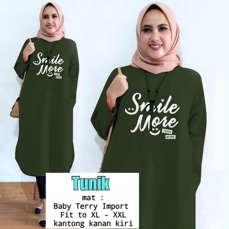 TUNIK SMILE MORE / TUNIK MAMACHI / TUNIK / TUNIK CEWEK / TUNIK PANJANG / TUNIK MUSLIM/ TUNIK KEREN