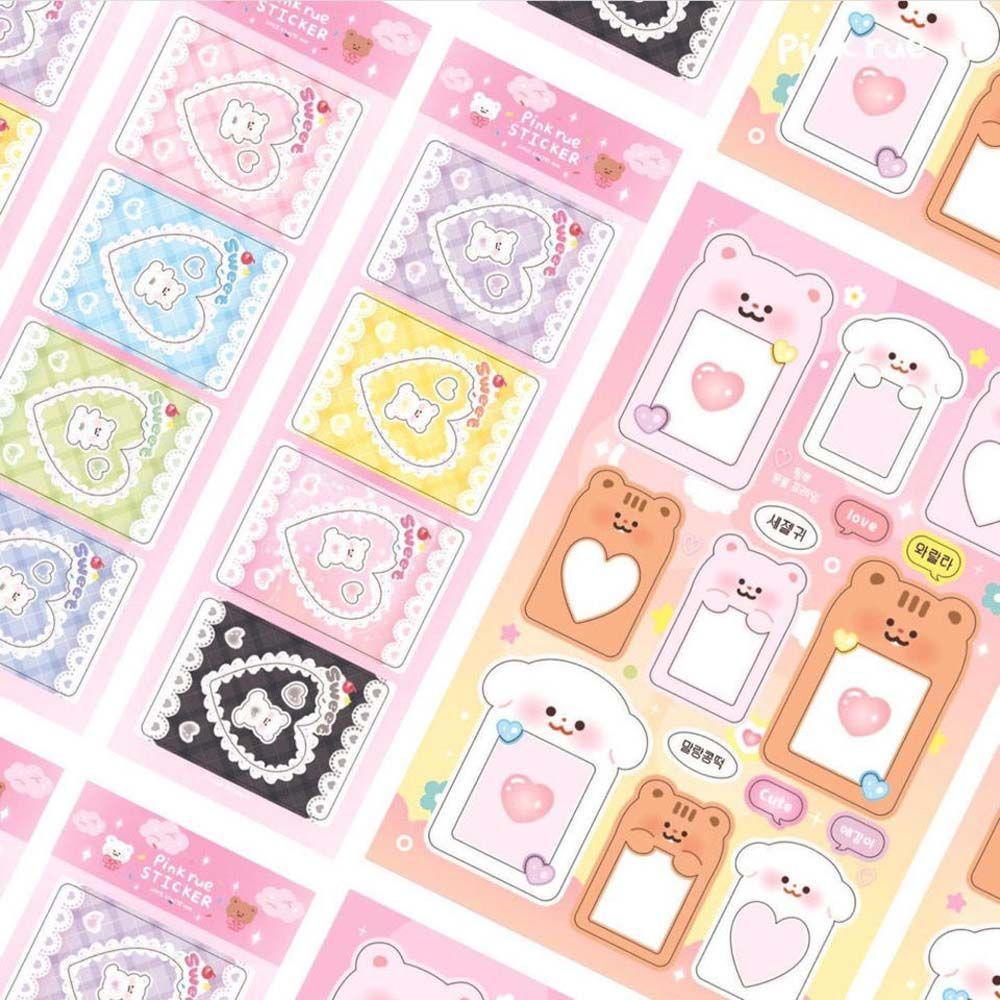 Mxbeauty Bingkai Foto Stiker Kreatif Aesthetics Cinta Hati Alat Tulis Korea Ins Idol Card Decor
