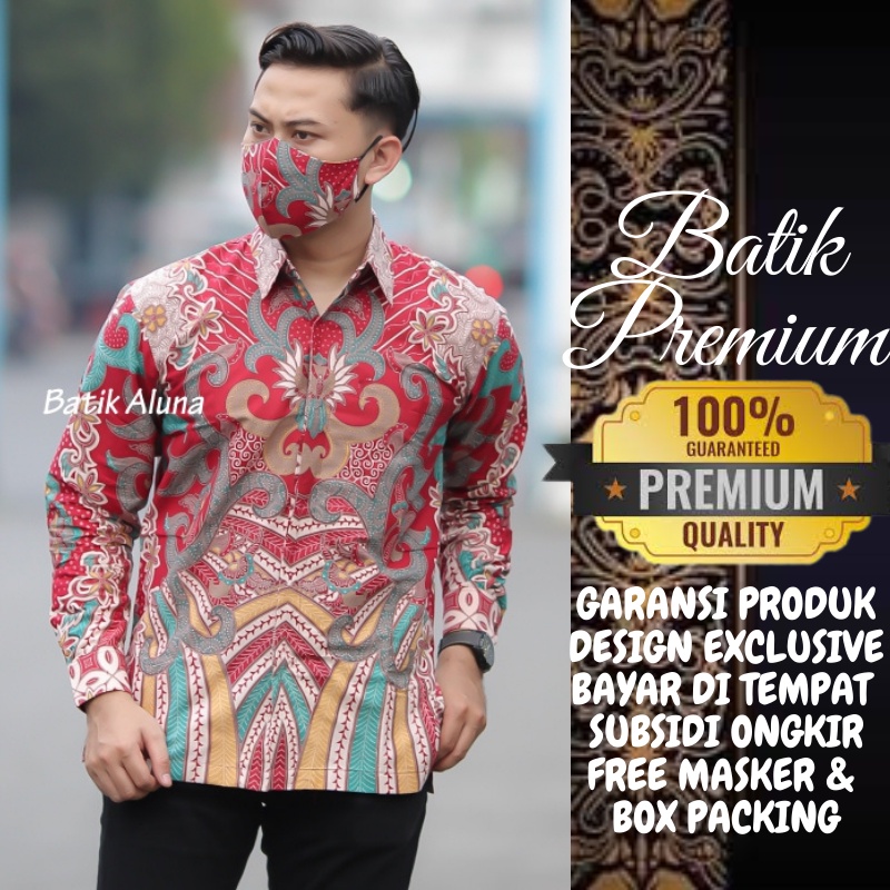Batik Pria Lengan Panjang Kemeja Batik Pria Lengan Panjang Batik Keris Batik solo Batik Aluna NS 083