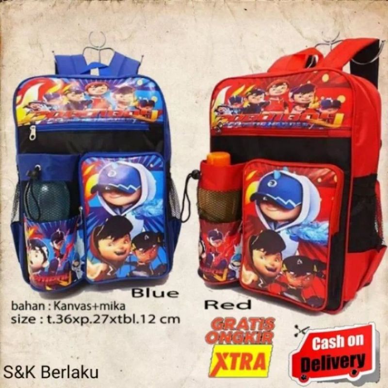 TAS SEKOLAH ANAK LAKI LAKI SD MOTIF BOBOIBOY FREE BOTOL TEMPAT AIR MINUM RANSEL KARAKTER RANSEL VIRA