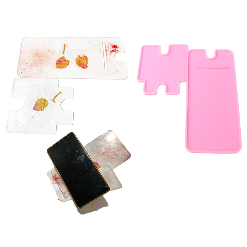 SIY  1 Set DIY Crafts Cellphone Holder Silicone Mould Smartphone Bracket Making Tools Mobile Phone Stand Epoxy Resin Mold