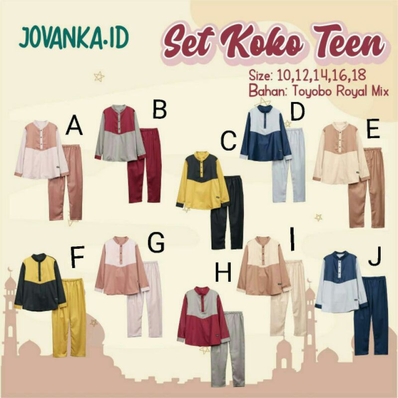 Setelan Muslim Remaja 10-18 T Set Koko Teen by Jovanka.Id