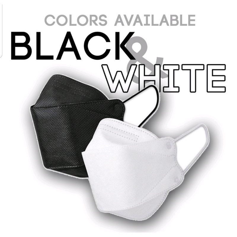 Masker KF94 Korea Evo Hitam Putih Isi 50pcs Kemasan Pack