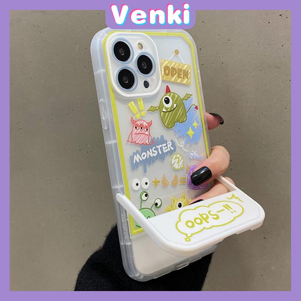 iPhone Case Silicone Soft Case Clear Case Folding Stand Airbag Shockproof Protection Camera Cartoon Cute Monster Zoo Compatible For iPhone 11 13 Pro Max 12 Pro Max 7Plus xr