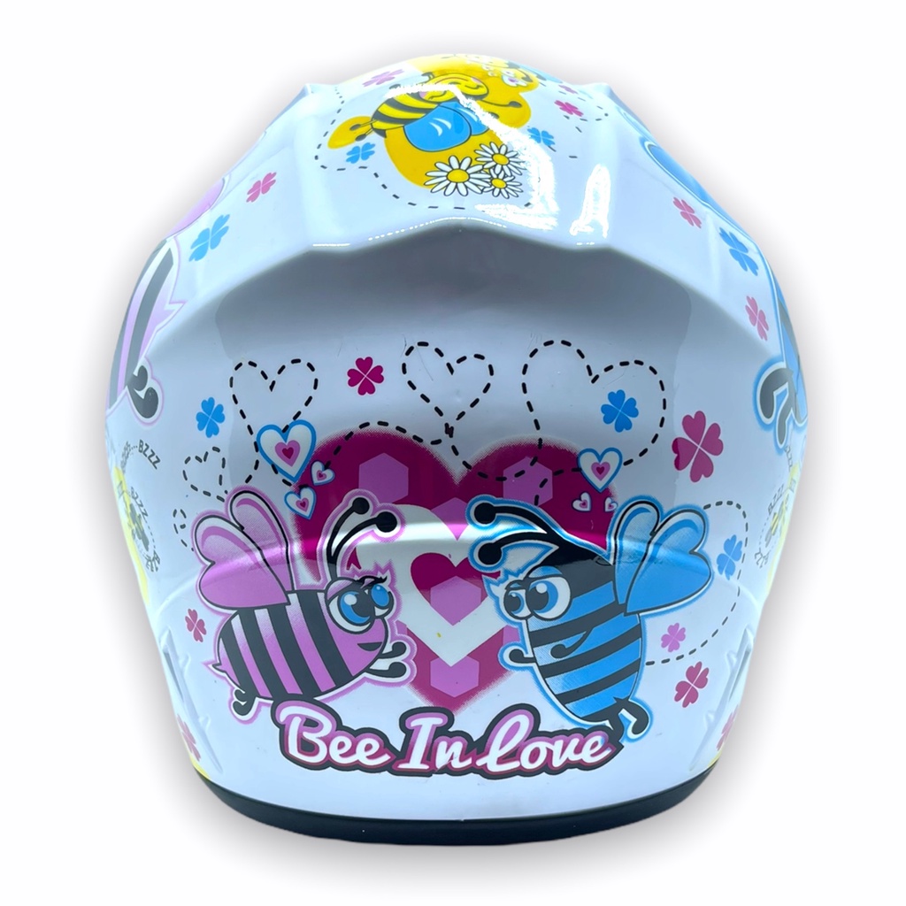 Helm WTO Z1R Pet - Bee In Love - Putih - Half Face ALL SIZE