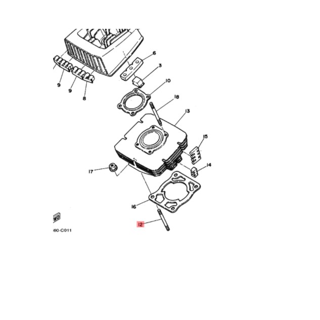 bolt stud baut tanam blok mesin seher piston bawah rxs rx s rxking rx king dt 125 175 90116-10278