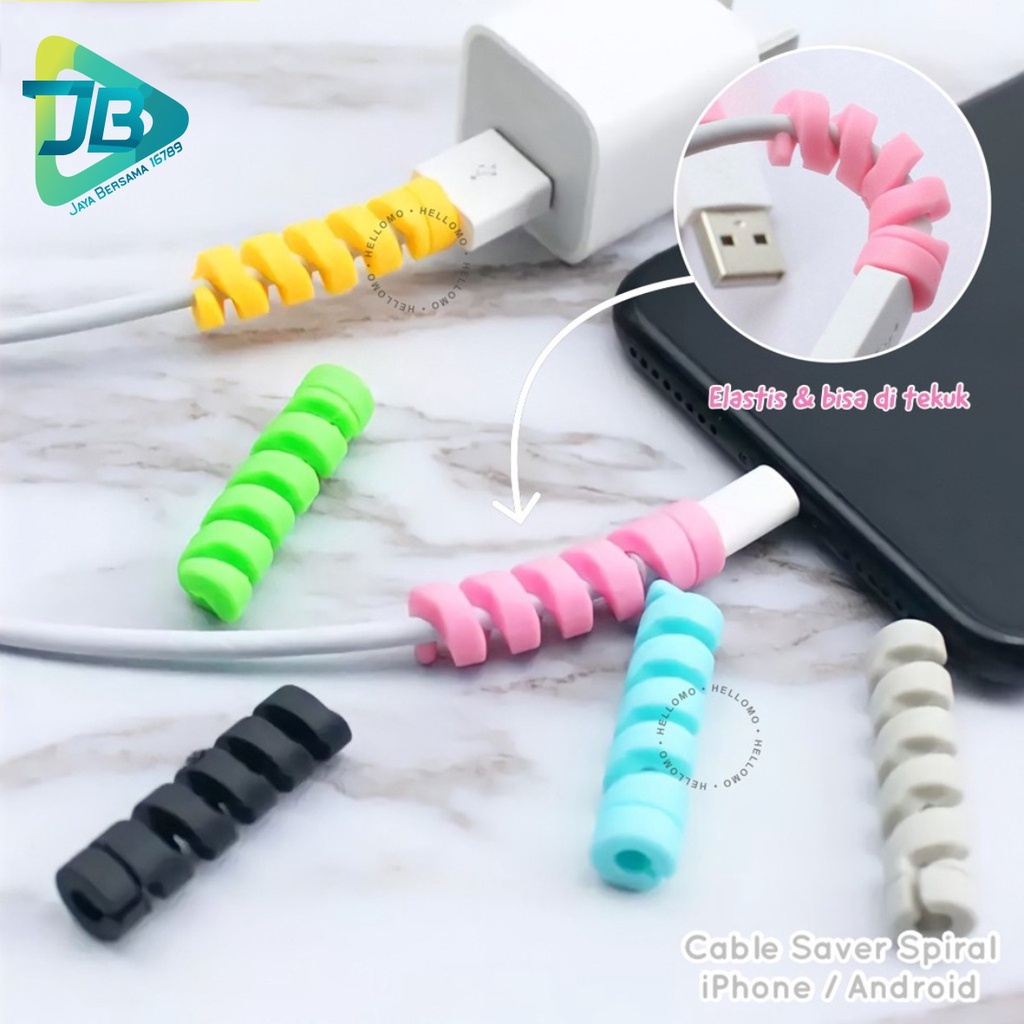 Cable Protector Spiral / Pelindung Kabel charger BISA DI TEMPEL DINDING - PROTERCTOR UJUNG KABEL JB5175