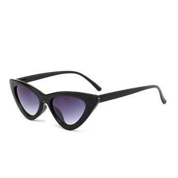 Dennos GS-08 kacamata Cat eye Triangle Segitiga wanita Sunglasses-HITAM GREY