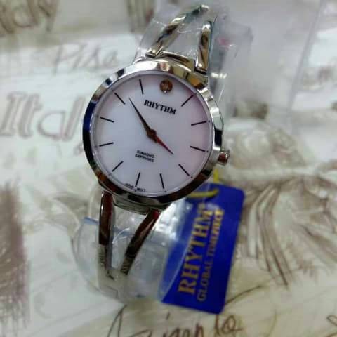 JAM TANGAN WANITA RHYTHM 1501 STAINLESS STEEL ORIGINAL