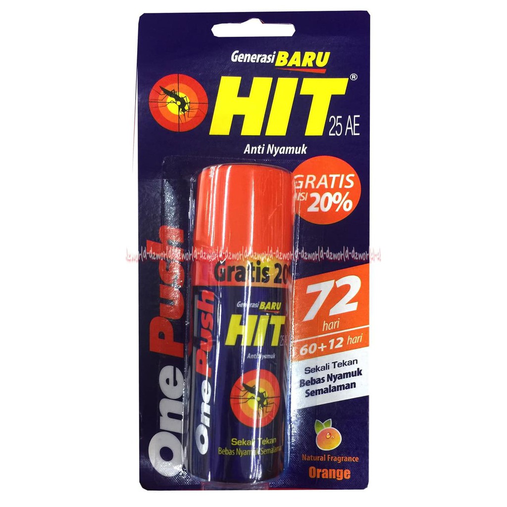 Hit One Push 72 Hari Orange Anti Nyamuk Pengusir Nyamuk 1X Semprot ~ Order Yukkk
