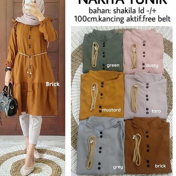 KNG.02Jl22ᴮ– Tunik Wanita Shakila Premium Tebal Nyaman di Pakai Fashion Muslim Remaja Kekinian Oriya