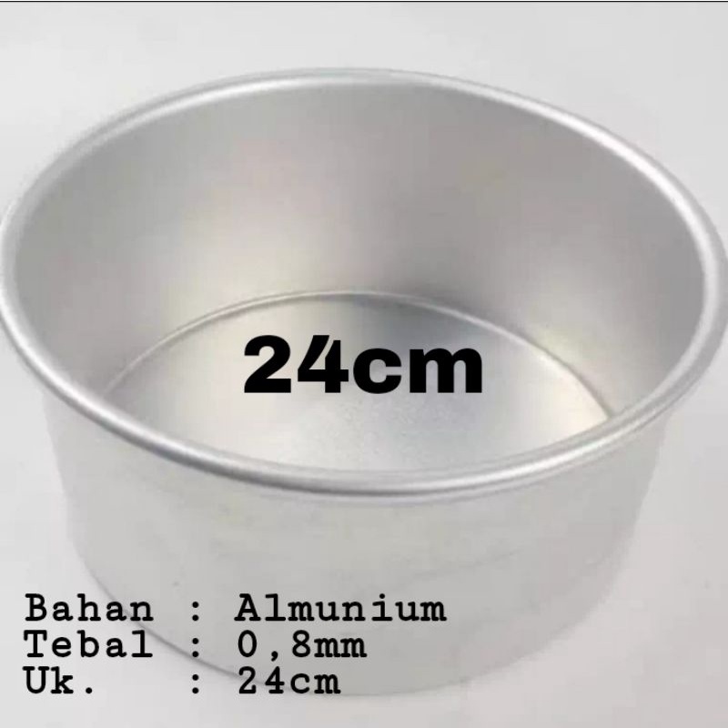 Loyang bulat press tanpa sambungan  uk 24cm tebal 0,8mm