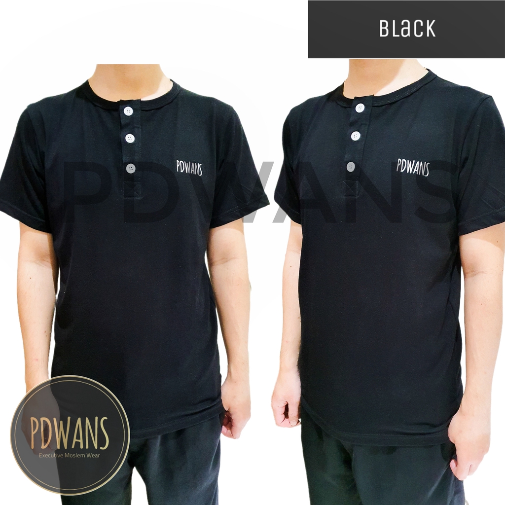 KAOS HENLEY Polos Baju Kaos Kancing Henley Lengan Pendek PDWANS Original