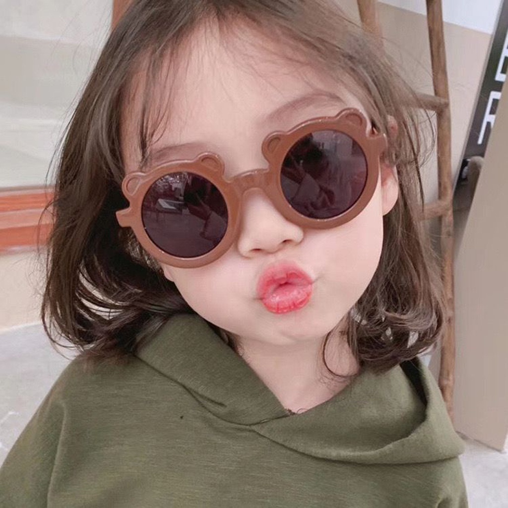 BRGUNIK Kacamata Bulat Beruang Bayi Cocok untuk Anak Usia 0-8 Tahun G014