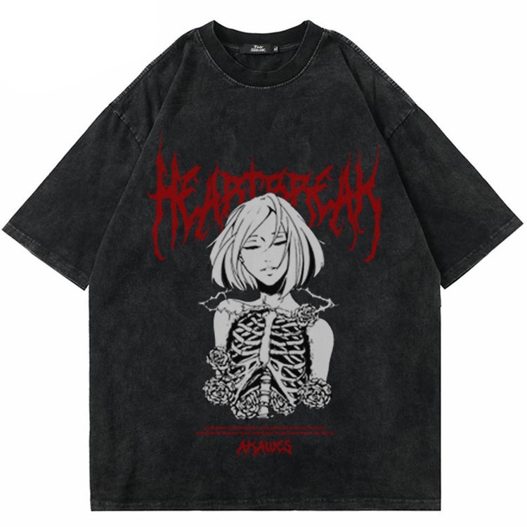 Kaos Oversize / Washed / T-Shirt / Heartbreak