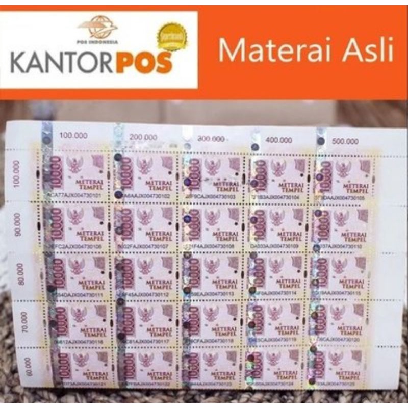 

materai 10.000 asli