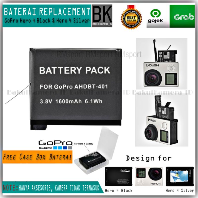 Baterai GoPro Hero 4 Black / Battery Gopro Hero 4 Silver