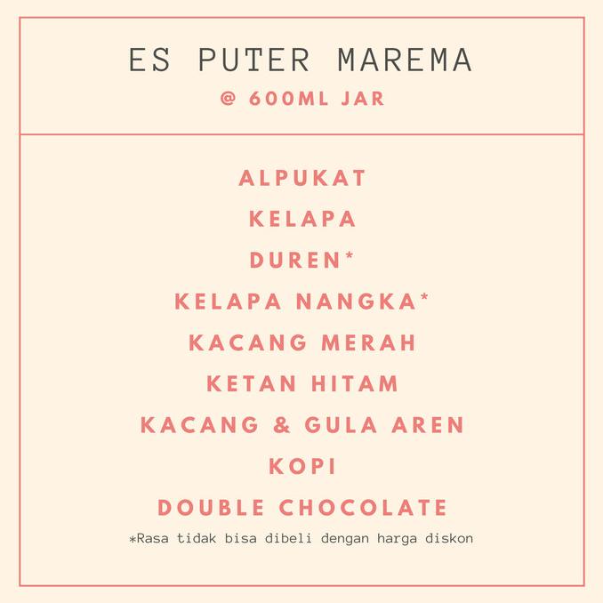 

MAKANAN BEKU / HOMEMADE ES PUTER MAREMA NON COD