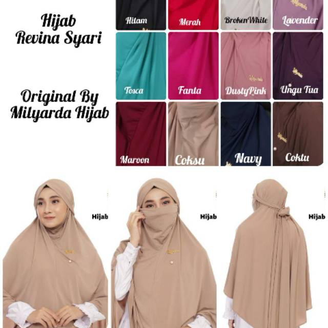 Hijab  Niqob / Kerudung instan masker Revina Syari original milyarda hijab