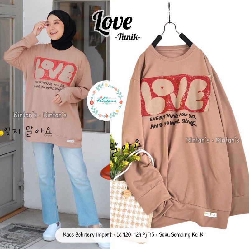 LOVE TUNIK / OVERSIZE WANITA MUSLIMAH / Katun kekinian BY KINTANS