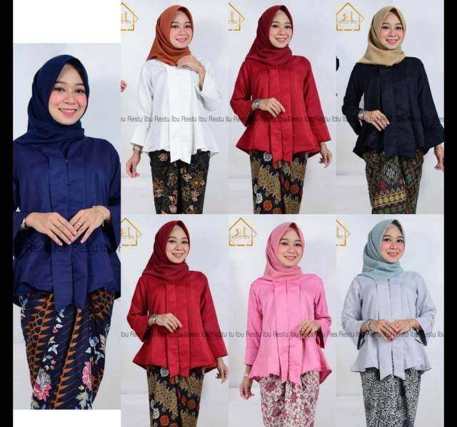 ATASAN KEBAYA KUTUBARU FLOY HITAM SILVER MARON GOLD TERLARIS