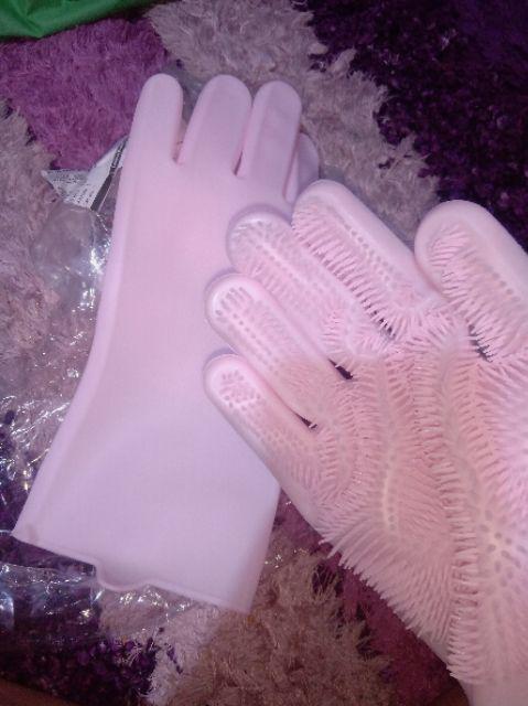 (sepasang) Sarung Tangan Cuci Piring Magic Silicone Cleaning Gloves Anti Panas