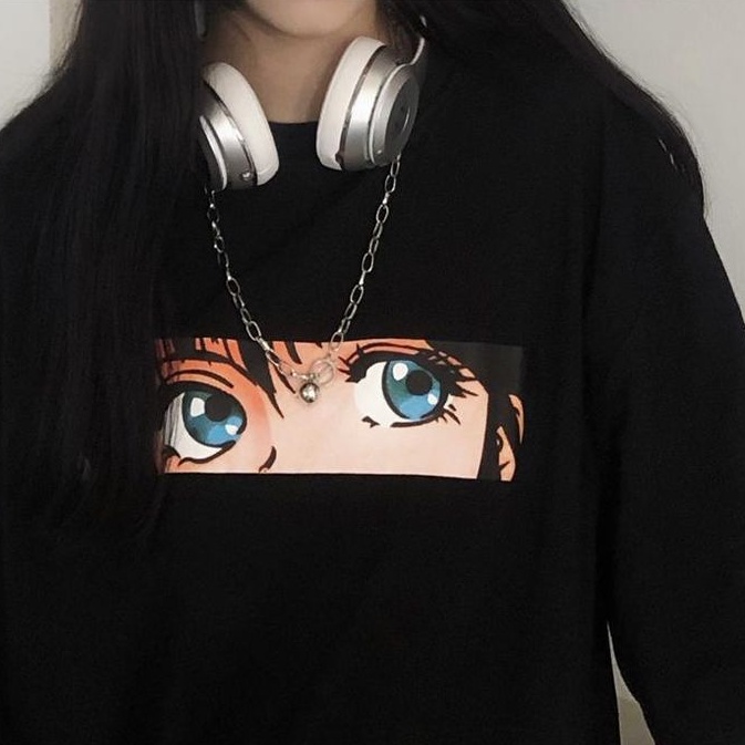 SWEATER PRIA WANITA EYES OF ANIME GIRLS SIZE M - XXL  / SWEATER UNISEX