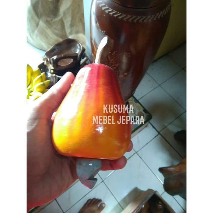 Buah-Buahan Hiasan Dekorasi Meja Makan Kayu Jati (Diameter 7cm)