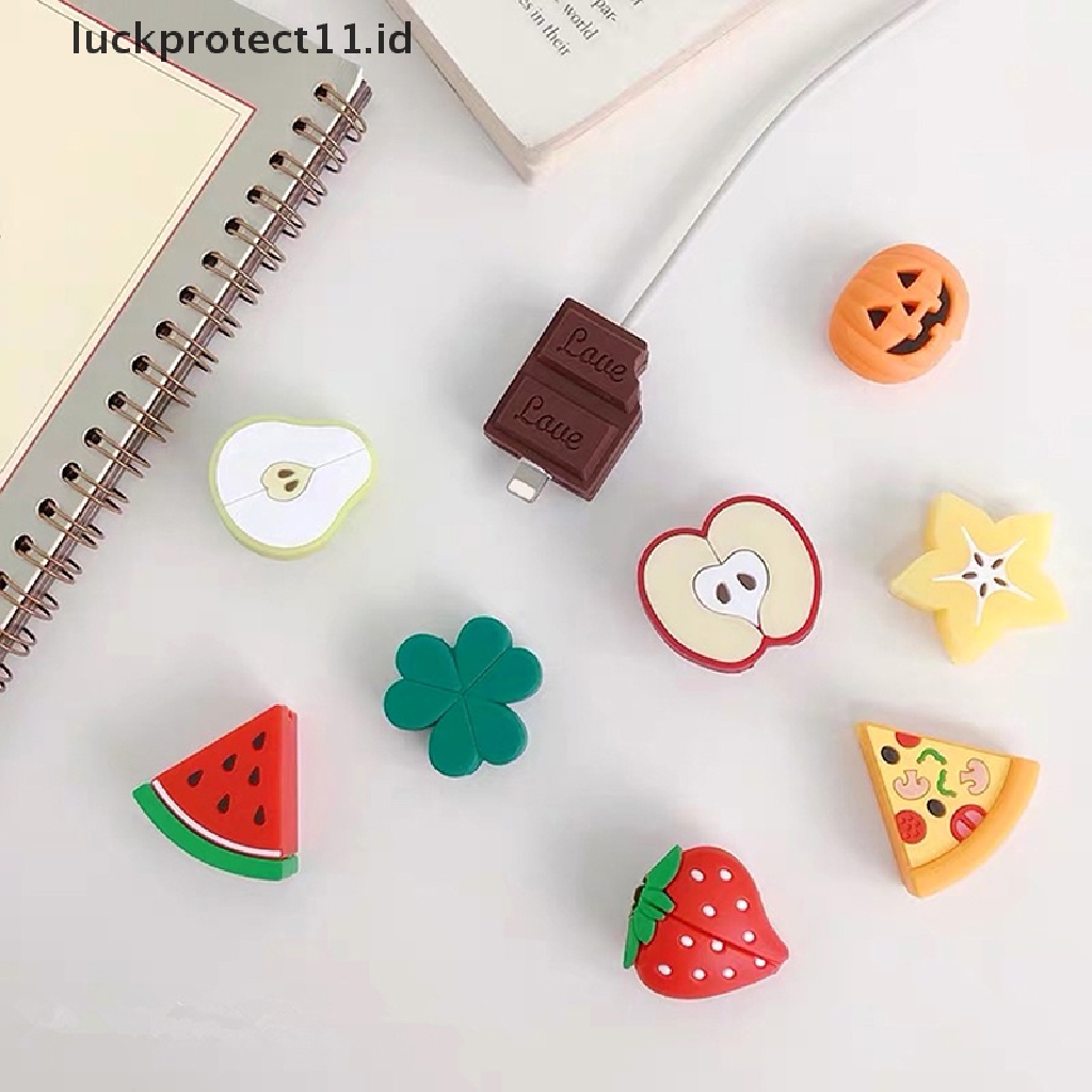 &lt; Luckprotect11. &lt; LuckproteksiId &gt; Cover Pelindung Kabel Charger Usb Bentuk Buah Lucu