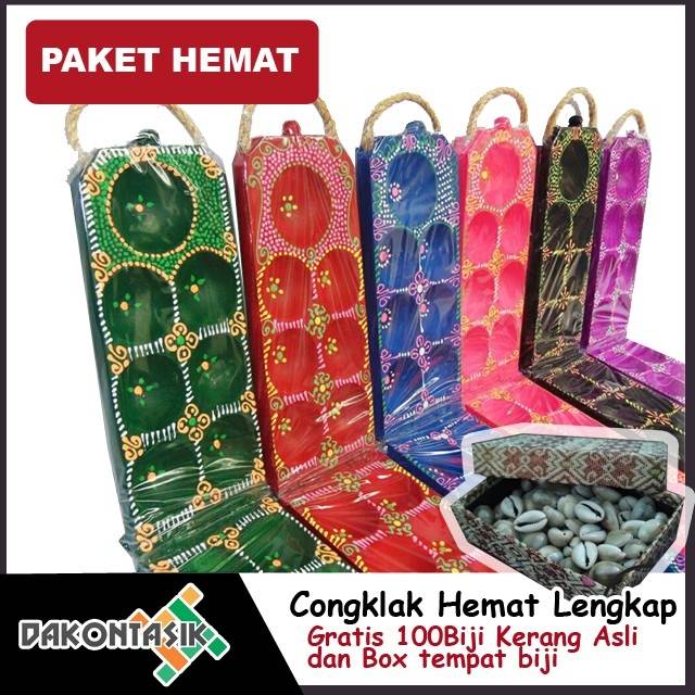 DT-16001 Paket Plus Hemat -  Dakon Congklak kayu lipat mainan tradisional anak