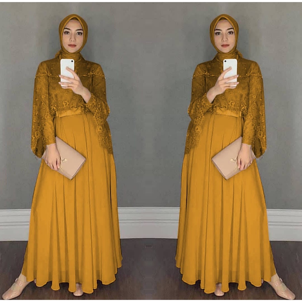 XVC - PROMO MAXI DRESS / READY STOCK LANGSUNG ORDER SAJA/ MAXI CHIKITA / MAXI IVORY/ MAXI IVORA/MAXI MIKAYLA / maxi nuraini-CHIKITA MUSTARD