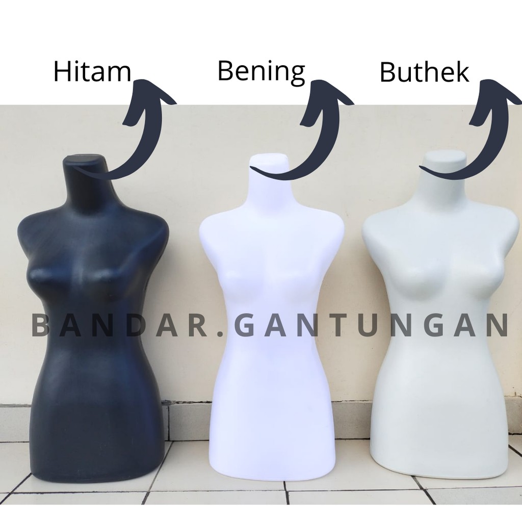 Manekin Dm Cewek Plastik Patung Setengah Badan Cewe Dress Making Cewek Torso Cewek Tanpa Kepala-BH