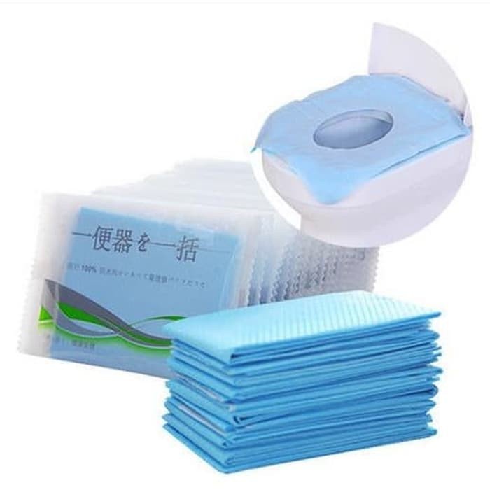 Travel Toilet Seat Cover Disposable Alas Duduk Kloset Toilet Plastik dan kertas Alas dudukan WC