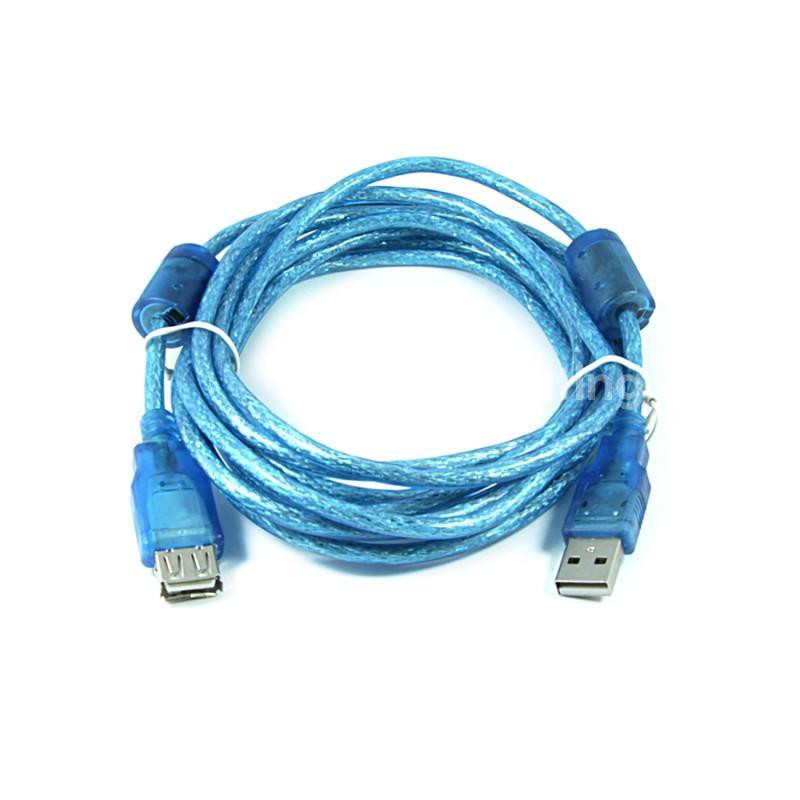 AFW3 | KABEL USB 2.0 MALE TO FEMALE WEBSONG 3 M / KABEL PERPANJANGAN USB (BLUE TRANSPARANT)