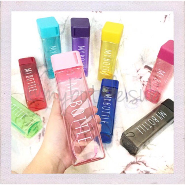 Bottle Bening Warna Segi Atau Petak Atau Botol Minum Kotak 500 ml