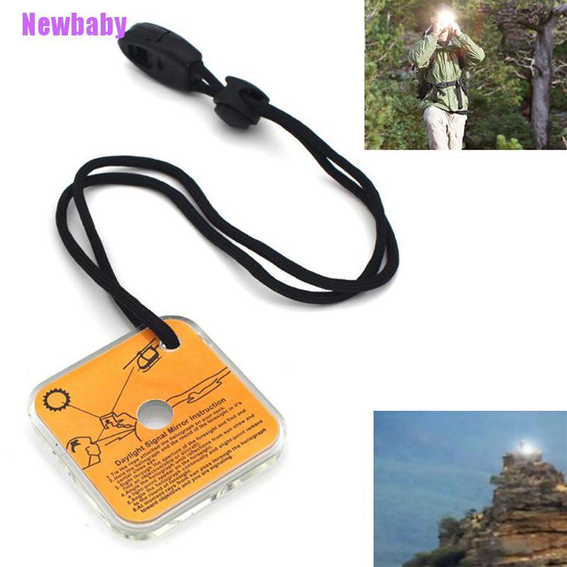 (Newbaby) 1pc Cermin Sinyal Reflektif Portable Untuk Outdoor / Darurat / Survival