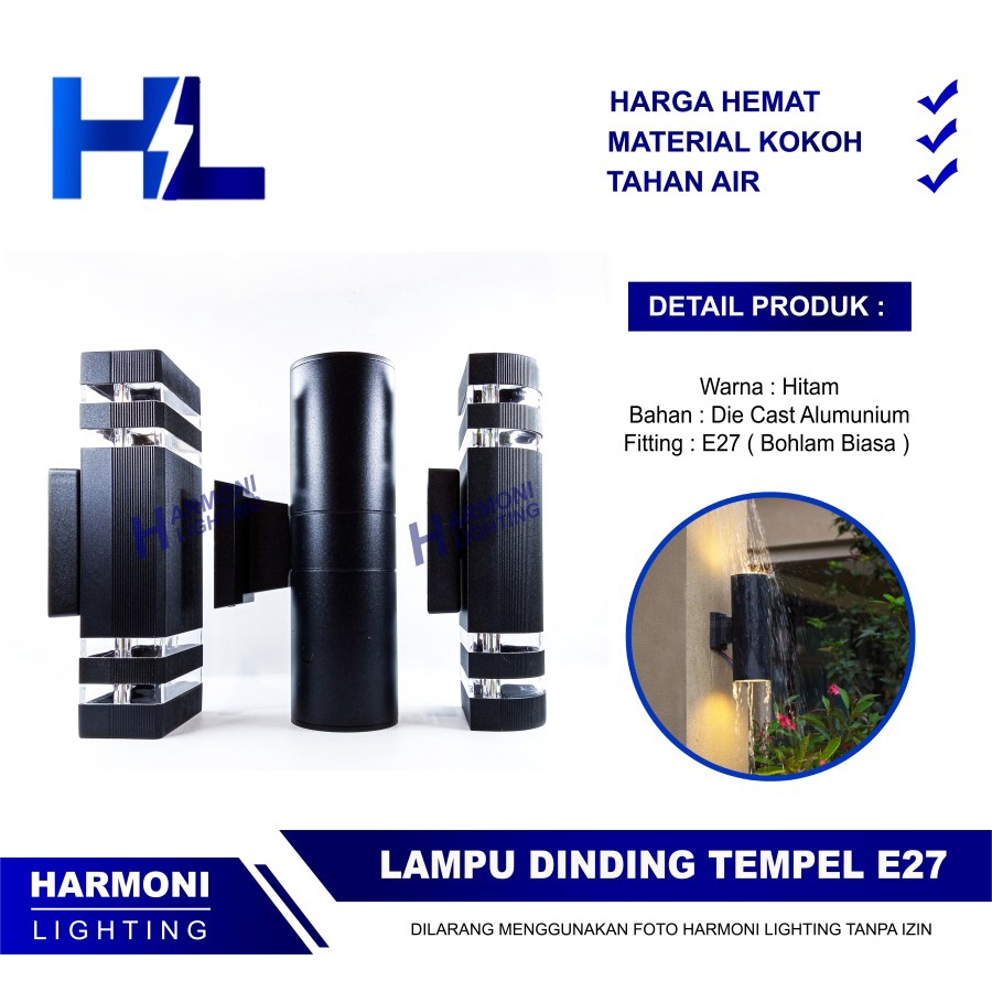 Lampu Dinding Tempel Taman Pilar Teras 2 Arah Hias Minimalis Outdoor