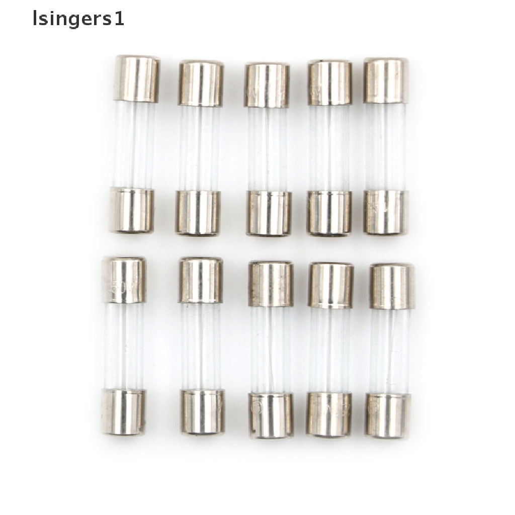 (lsingers1) 10pcs Sekring Tabung Kaca 5mm x 20mm 1.6A T1.6A 250V 1.6amp