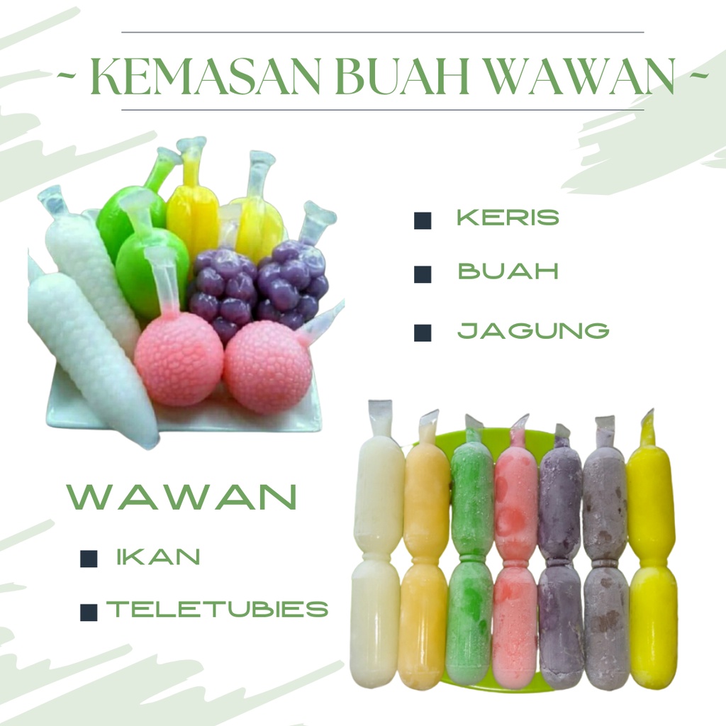 100 PCS PLASTIK ES WAWAN 1 BAL - KEMASAN PUDING SEDOT-paket es wawan