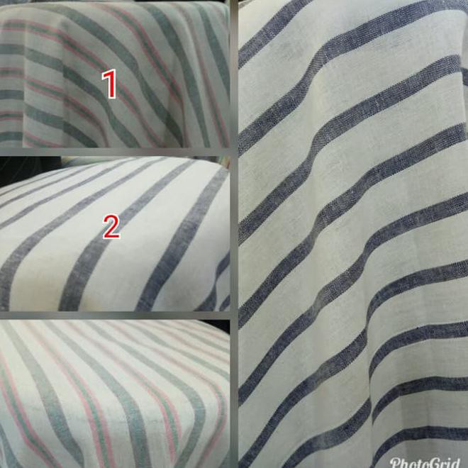 Kain Bahan Linen Salur/Linen Murni/Bahan Blouse,Dress,Kebaya/Katun