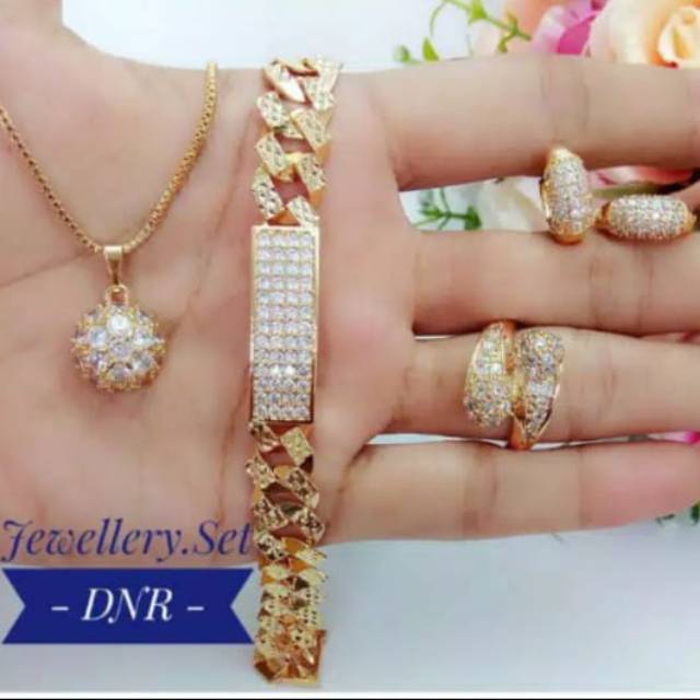 Xuping set perhiasan lapis emas 24K 0421