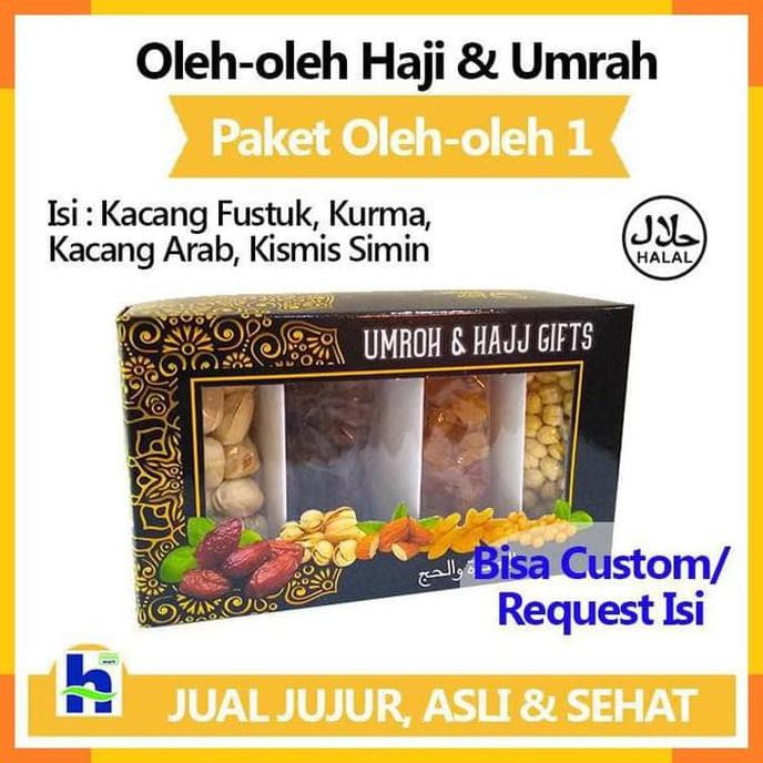 

Produk Unggulan Paket 1 Oleholeh Haji & Umroh Kurma Kacang Arab, Kacang Fustuk, Kismis