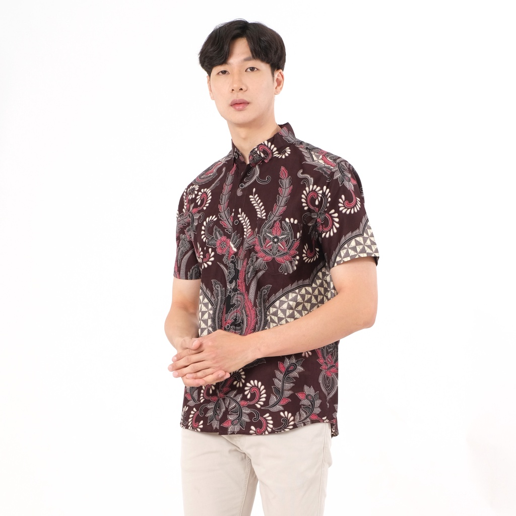 SANVANINA Kemeja Batik Pria Slim Fit Kamandalu | E-7008