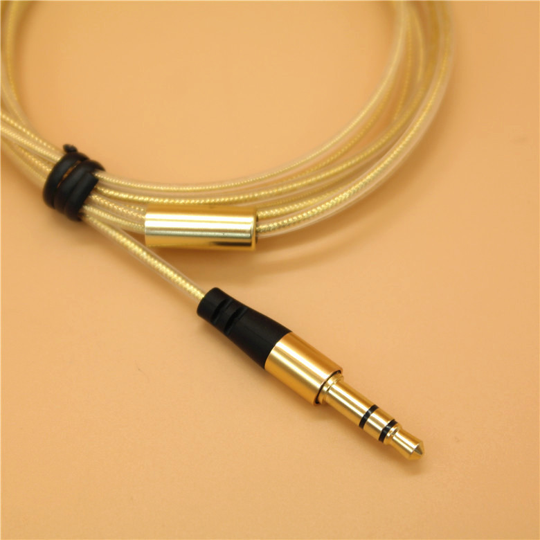 1pcs 130cm 18 core aluminum foil wire DIY Earphone cable 3.5mm Gold Plug