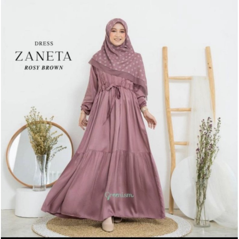 ZANETA DRESS GREENISM (GAMIS ONLY)