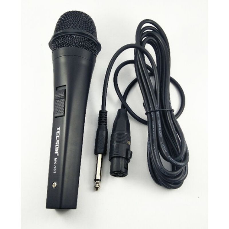 SUPER CARDIOID PROFESSIONAL VOCAL MICROPHONE MIKROFON TECSON MK 101 KABEL PANJANG PENYANYI KARAOKE