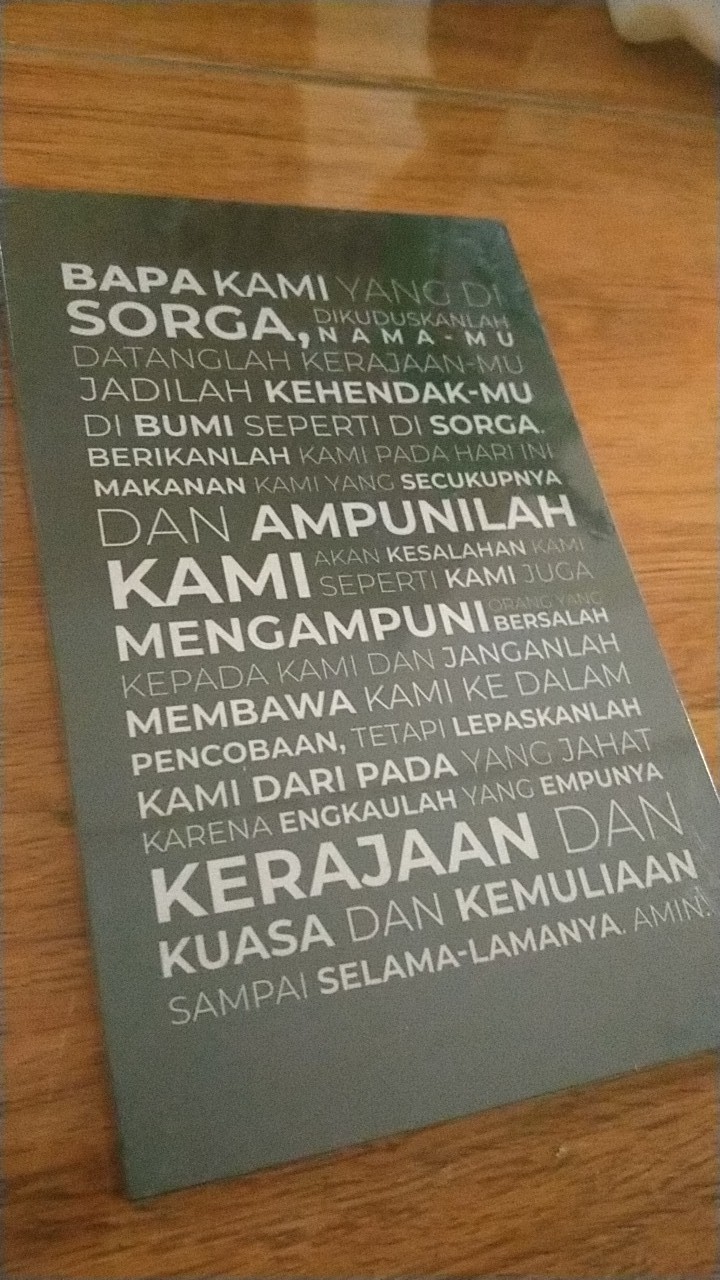 Hiasan Dinding Rohani Kristen Doa Bapa Kami Uk 12,5x20cm