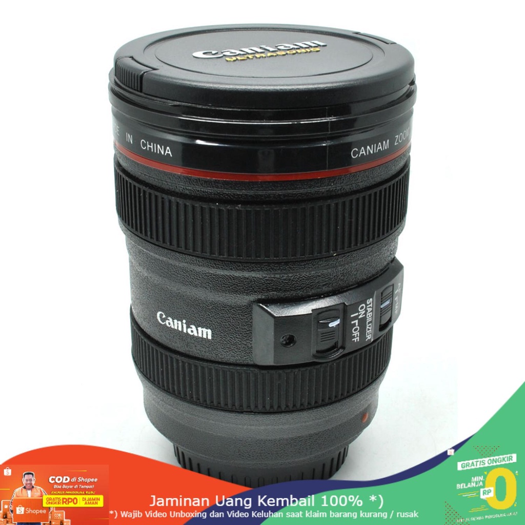 (BISA COD) RVOSTR Gelas Minum Bentuk Lensa Kamera EF 24-105mm - 400ml