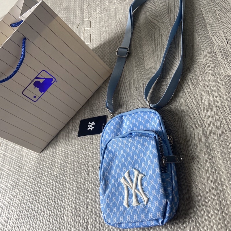 Slingbag / Sling Bag NY Mlb Monogram Blue / biru With Paperbag