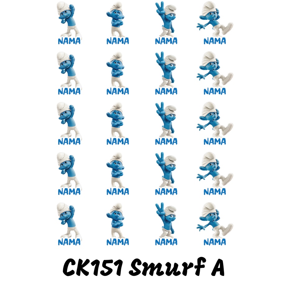 

Sticker Nama Cutting Label Waterproof Tahan Air Smurf A (CK151)